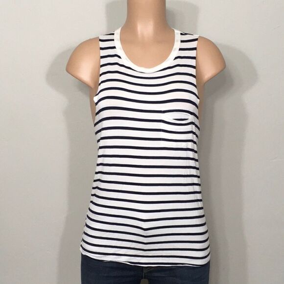 Project Social T navy striped top. - Picture 2 of 5